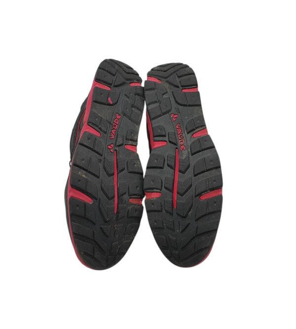 Ghete dama Vaude 38, imitatie de piele, material textil, negru rosu - imagine 5