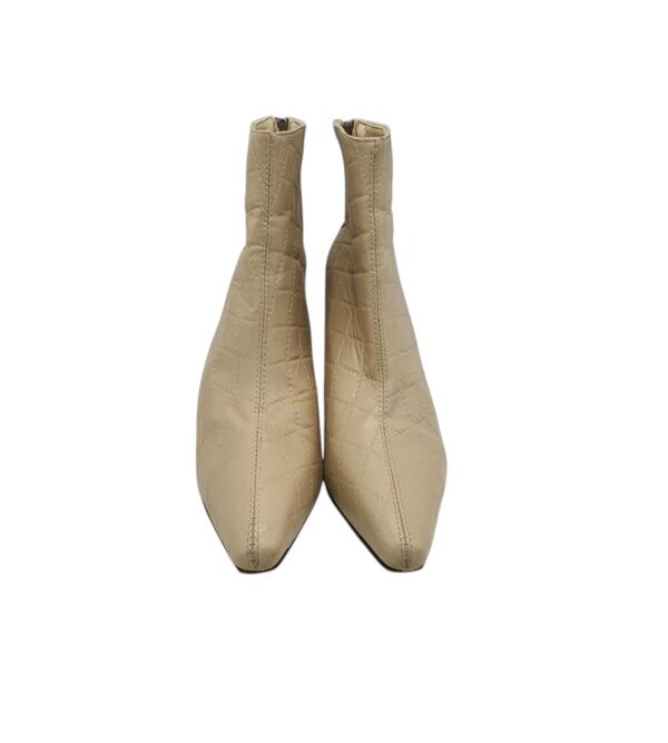 Botine dama 37, imitatie de piele, bej - imagine 3