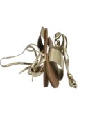 Sandale dama Booho 39, imitatie de piele, auriu - imagine 4