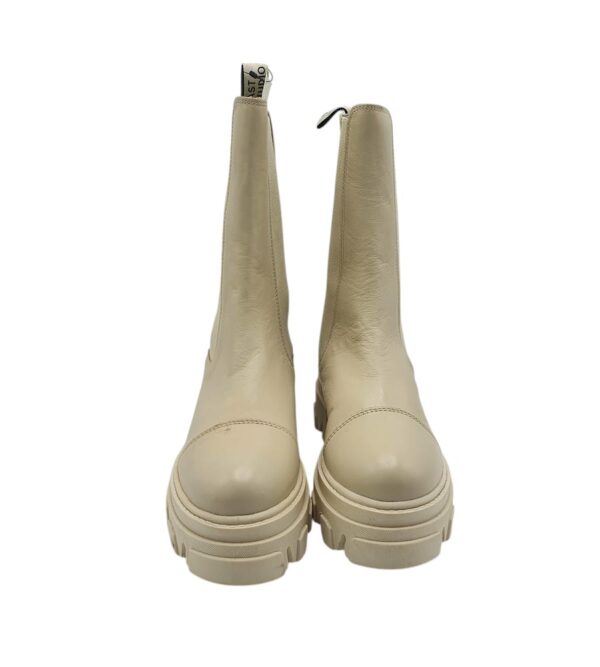 Cizme dama Last Studio 37, piele, material textil, bej - imagine 3