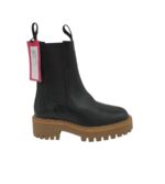 Ghete dama Last 37, piele, material textil, negru