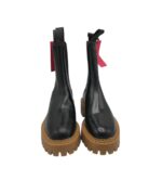 Ghete dama Last 37, piele, material textil, negru - imagine 3