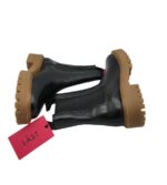 Ghete dama Last 37, piele, material textil, negru - imagine 4