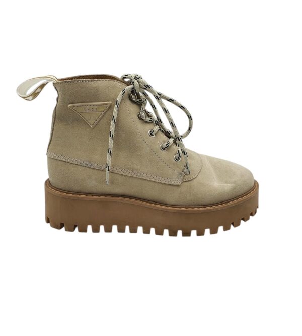 Ghete dama Last 37, piele intoarsa, bej - imagine 1