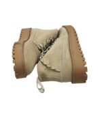 Ghete dama Last 37, piele intoarsa, bej - imagine 4