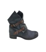 Cizme dama KimKay 42, piele, piele intoarsa, albastru