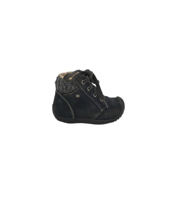 Ghete copii Elefanten 20, piele intoarsa, negru, imblanite - imagine 1