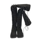 Cizme dama 38, material textil, negru - imagine 3
