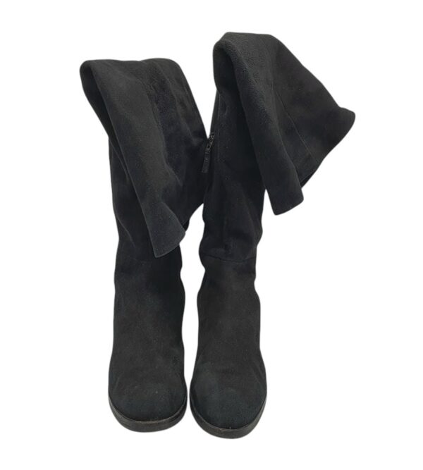 Cizme dama Jd 42, piele intoarsa, negru - imagine 3