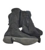 Cizme dama Jd 42, piele intoarsa, negru - imagine 4