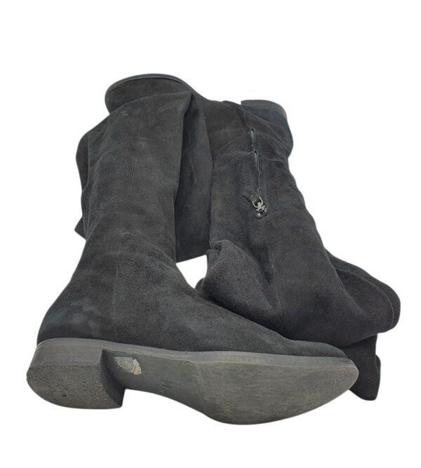 Cizme dama Jd 42, piele intoarsa, negru - imagine 4