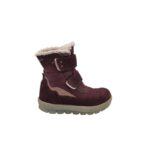 Cizme copii Superfit 32, piele intoarsa, material textil, visiniu
