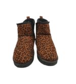 Cizme dama 40, material textil, maro negru, imblanite - imagine 3