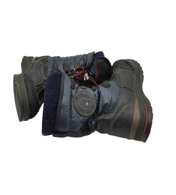 Cizme dama Tommy Hilfiger 38, material textil, piele, negru albastru - imagine 4