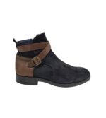 Ghete barbati Pat Calvin  45, piele intoarsa, piele, negru maro