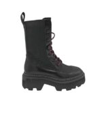 Ghete dama Last 37, material textil, piele, negru