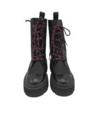 Ghete dama Last 37, material textil, piele, negru - imagine 3