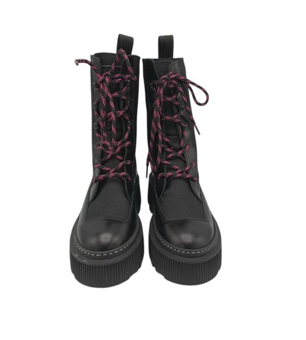 Ghete dama Last 37, material textil, piele, negru - imagine 3
