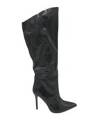 Cizme dama Boohoo 38, imitatie de piele, negru