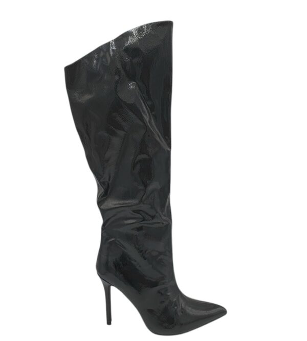 Cizme dama Boohoo 38, imitatie de piele, negru - imagine 1