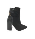 Botine dama Krush 36, imitatie de piele, material textil, negru