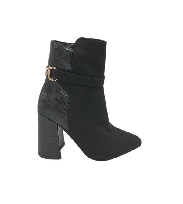 Botine dama Krush 36, imitatie de piele, material textil, negru - imagine 1