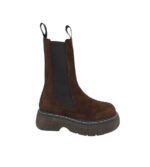 Ghete dama Last 37,  piele intoarsa , material textil, maro