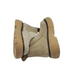 Botine dama Last 38,  piele intoarsa , material textil, bej - imagine 4