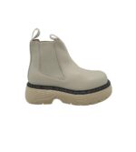 Botine dama Last 37,  piele  , material textil, crem