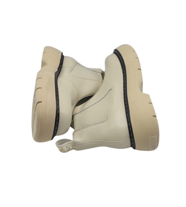 Botine dama Last 37,  piele  , material textil, crem - imagine 4