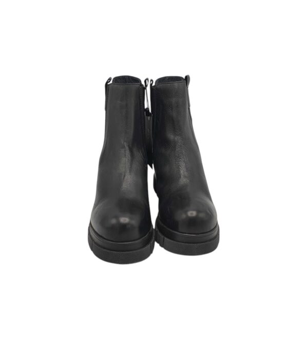Botine dama Bianco  36,  piele , material textil, negru - imagine 3