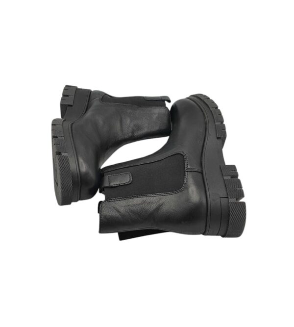 Botine dama Bianco  36,  piele , material textil, negru - imagine 4