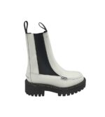 Ghete dama Last 37,  piele, material textil, alb negru