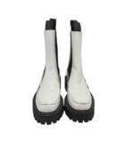 Ghete dama Last 37,  piele, material textil, alb negru - imagine 3