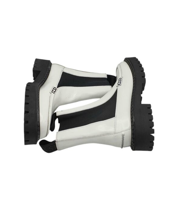 Ghete dama Last 37,  piele, material textil, alb negru - imagine 4