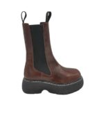 Ghete dama Last 37,  piele, material textil, maro