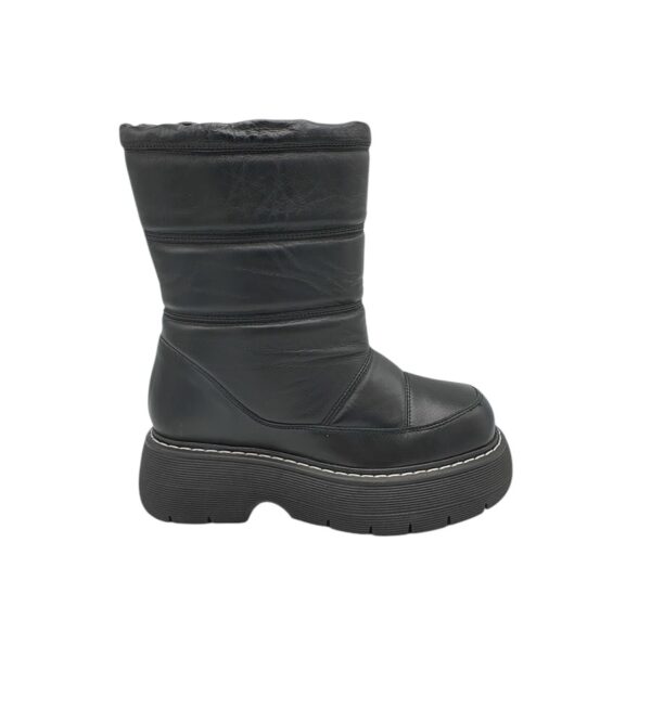 Cizme dama Last 37,  piele, negru, imblanite - imagine 1