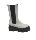 Ghete dama Bianco  41,  piele , material textil, alb negru