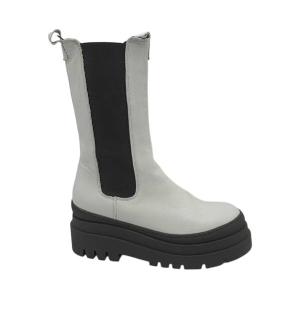Ghete dama Bianco  41,  piele , material textil, alb negru - imagine 1