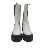 Ghete dama Bianco  41,  piele , material textil, alb negru - imagine 3