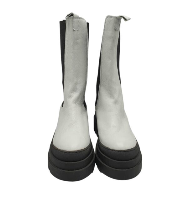 Ghete dama Bianco  41,  piele , material textil, alb negru - imagine 3