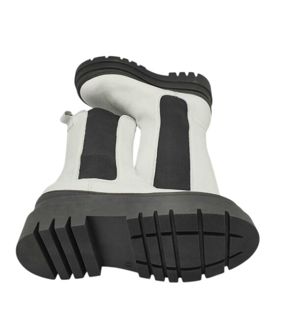 Ghete dama Bianco  41,  piele , material textil, alb negru - imagine 4