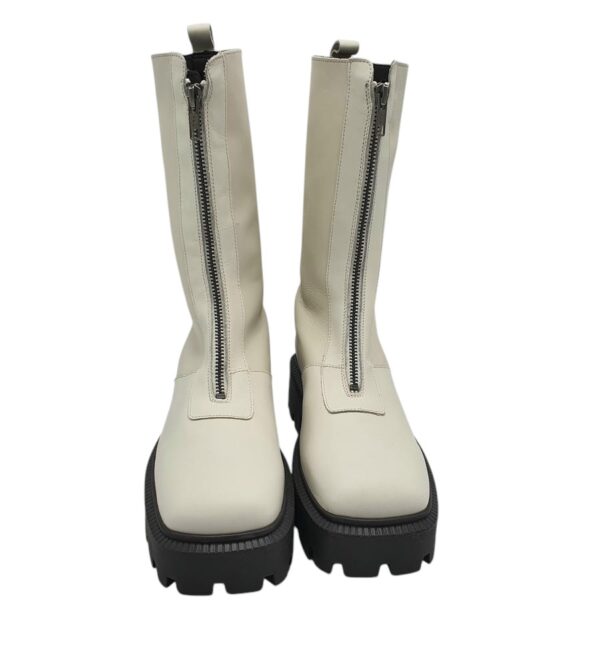 Ghete dama Bianco 38,  piele , bej - imagine 3