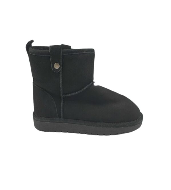 Cizme dama Bianco 37,  piele intoarsa, negru, imblanite - imagine 1