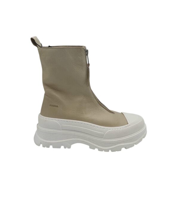 Ghete dama Bianco 38, piele, bej - imagine 1