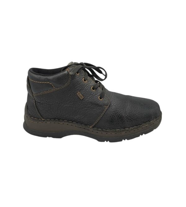 Ghete barbati Rieker 46, piele, negru, imblanite - imagine 1
