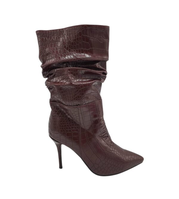 Cizme dama 37, imitatie de piele, visiniu - imagine 1
