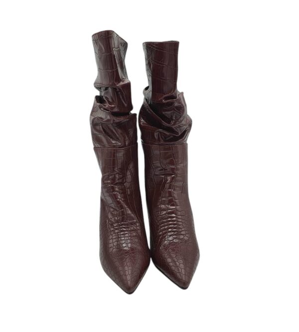 Cizme dama 37, imitatie de piele, visiniu - imagine 3