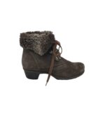 Botine dama Luftpolster 37, piele intoarsa, gri