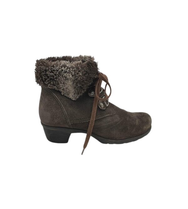 Botine dama Luftpolster 37, piele intoarsa, gri - imagine 1